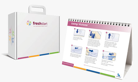 A freshstart briefcase and display board